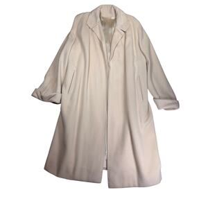 Vintage Country Tweeds El Elegante 100% Cashmere Cream Long Coat Women M